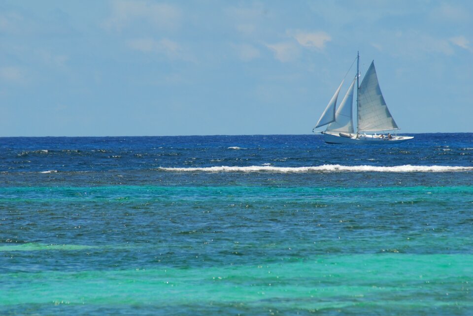 Caribbean island sailboat