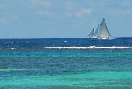 Caribbean island sailboat photo