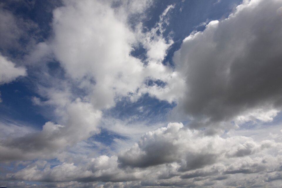 Blue clouds form covered sky