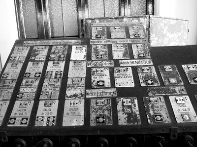 Machinery train black and white