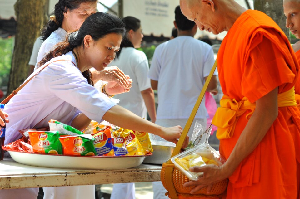Buddhists thailand alms