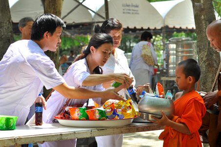 Buddhists thailand alms