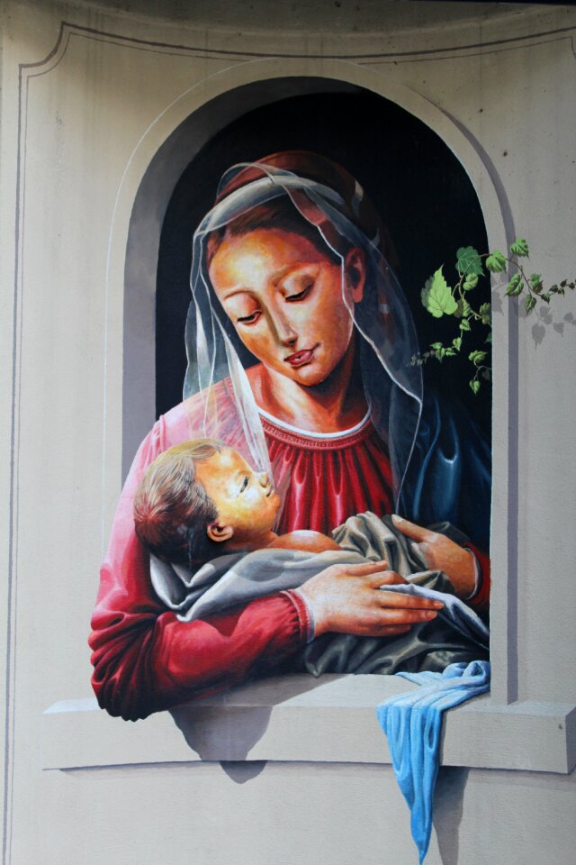Madonna folk art painting