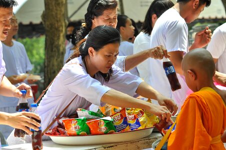 Buddhists thailand alms