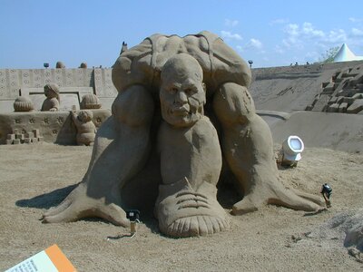 Priwall sandy figures sand sculptures photo