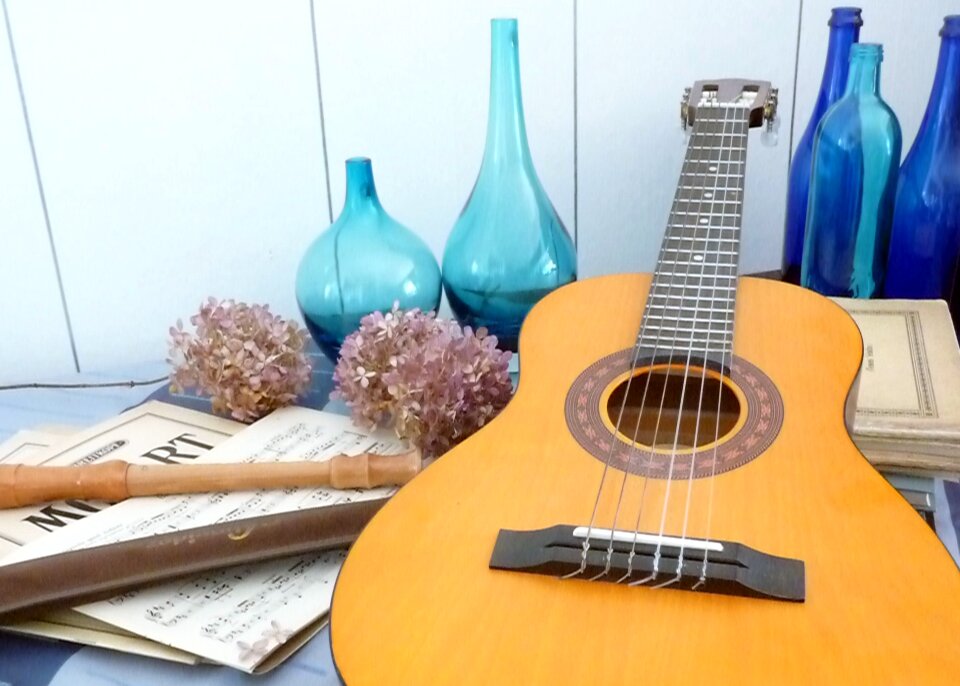 Still life music flute