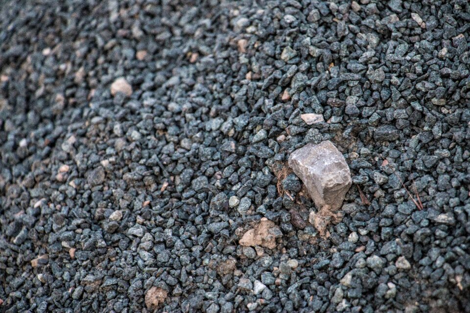 Ground stones close up