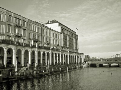 Hamburg town hall alster photo