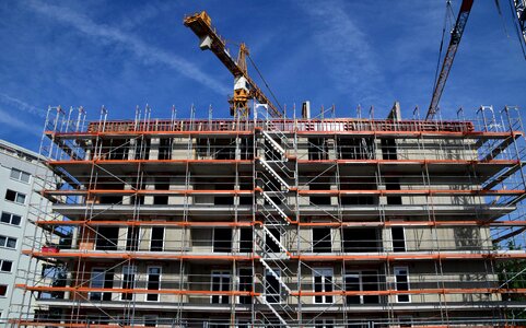 New building scaffold crane photo