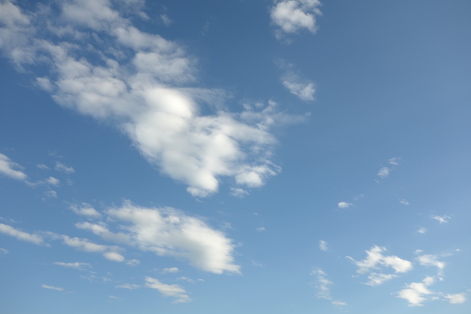 White fleecy cloud landscape