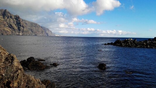 Cliff blue clouds