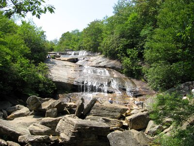 Forest green waterfall photo