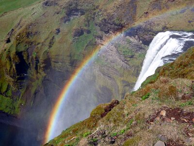 Waterfall rainbow skogafoss photo