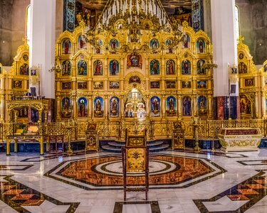 Golden interior architecture photo