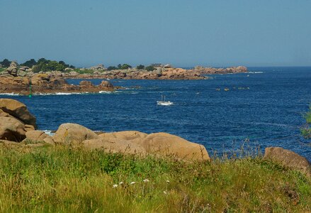 Rocks pink granite side