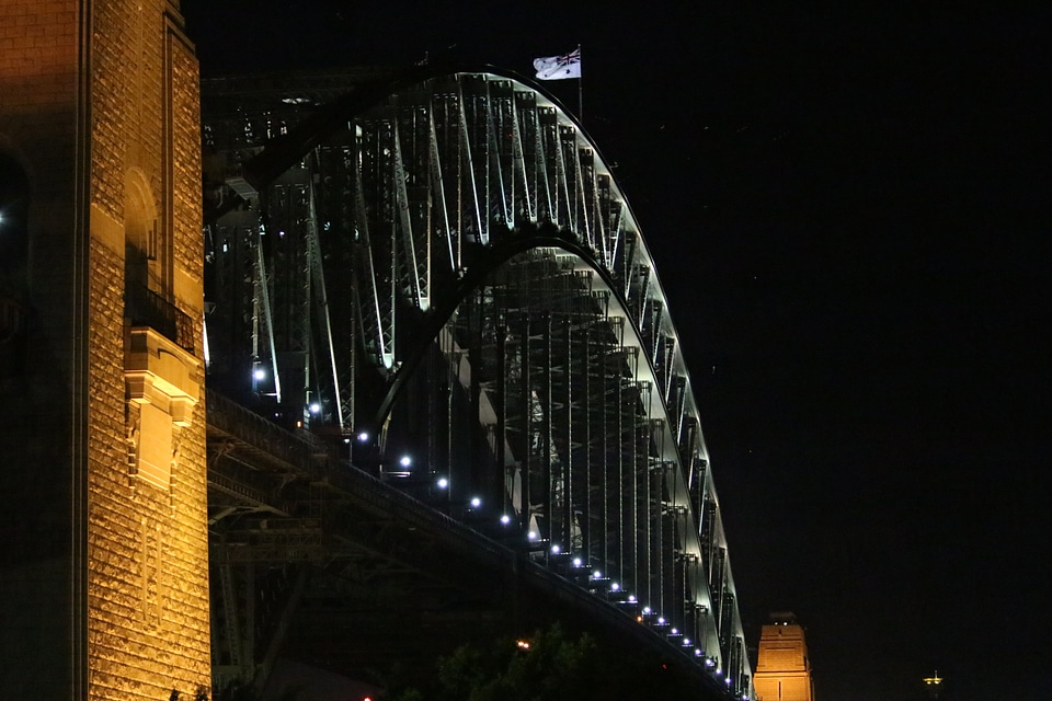 Night architecture landmark