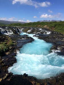 Iceland blue waterfall