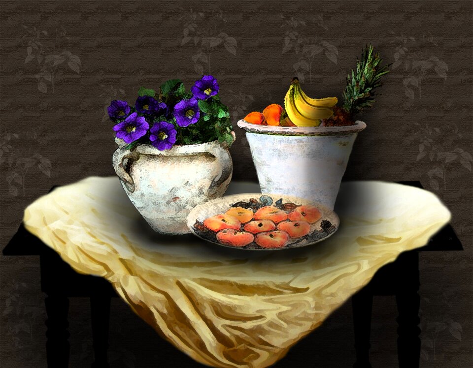 Fruit ceramic pots art