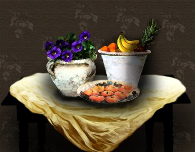 Fruit ceramic pots art