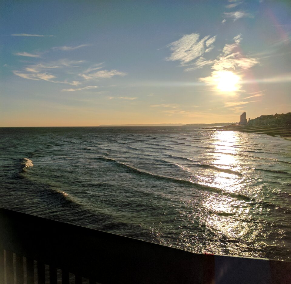 Sunset shore sand