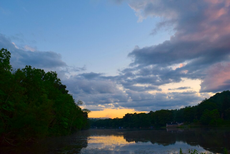 Water sunset nature