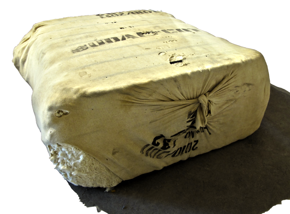 Packaging linen bag isolated