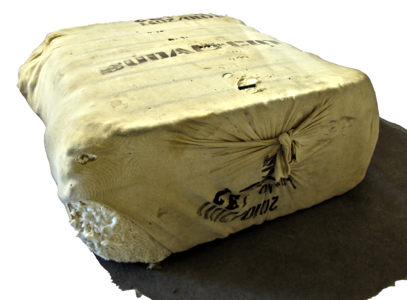 Packaging linen bag isolated