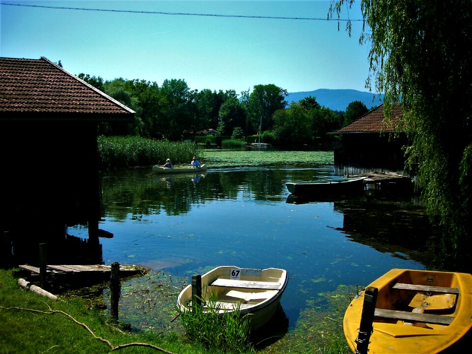 Rowing boat lake water