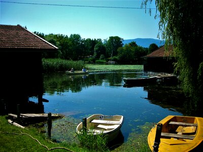 Rowing boat lake water photo