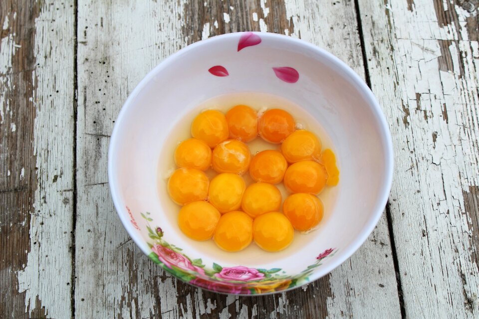 Eggs yolks the egg yolks in a bowl