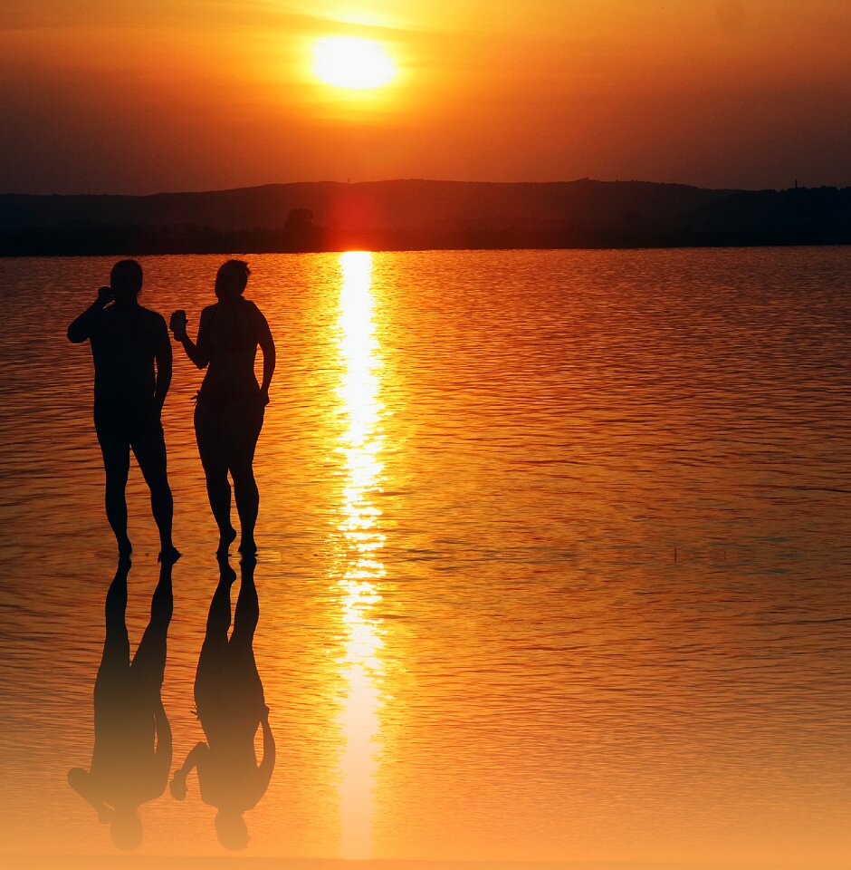 Sunset lake nature photo