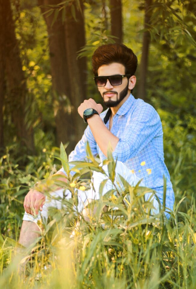 Model attractive hair