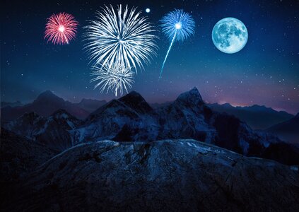 Moon backdrop mountains