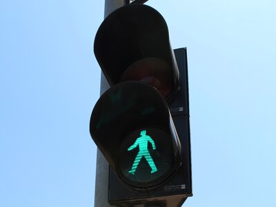 Pedestrians green light photo