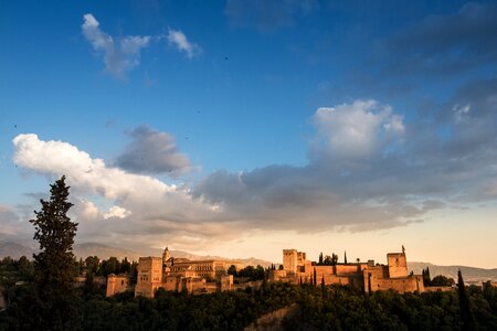 Sunset andalusia monument photo