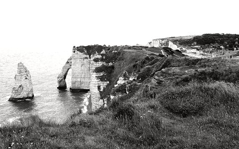 Normandy rocks stone coast sea photo