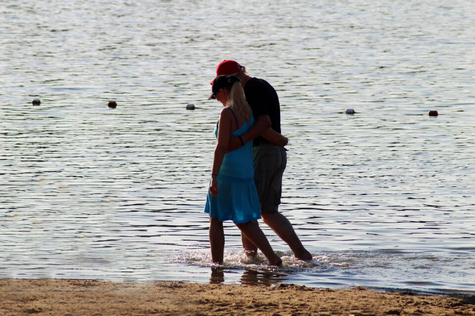 Pair romantic water
