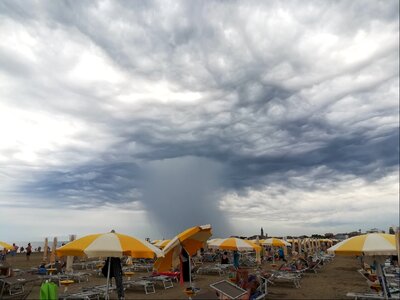 Wind rain beach