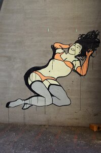 Woman graffiti street art