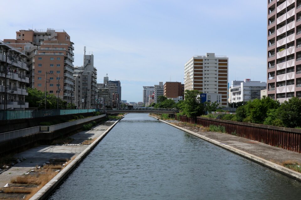Kameido canal urban river