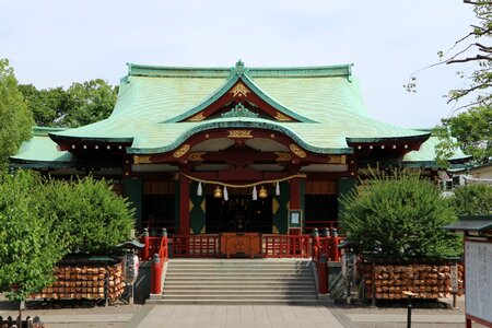Shrine haiden fresh green photo