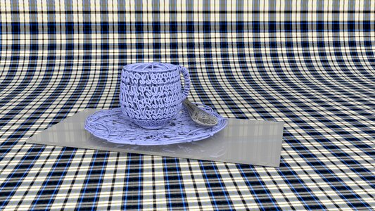 Saucer 3d-model pattern photo