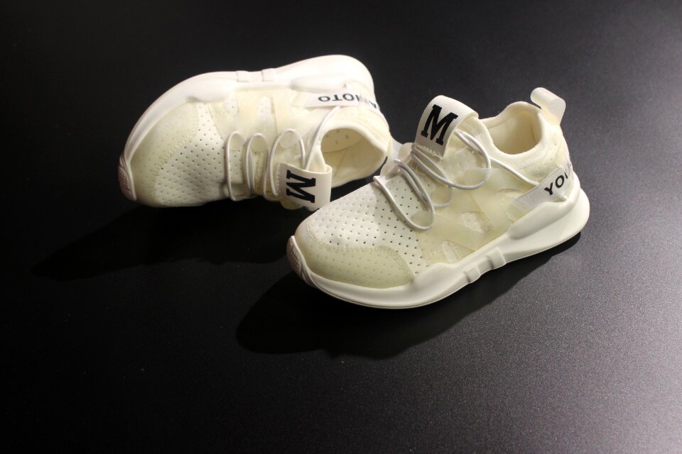 Sports shoes breathable black background
