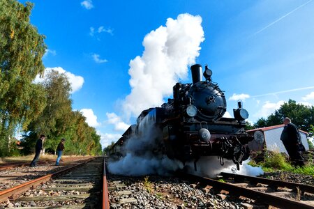 Historically loco steam railway photo