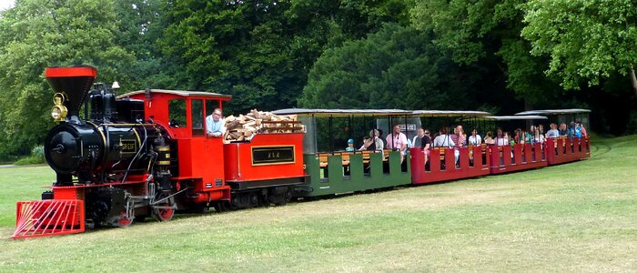 Steam locomotive with wagons engine castle park karlsruhe
