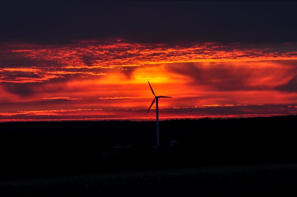 Sky clouds windmill