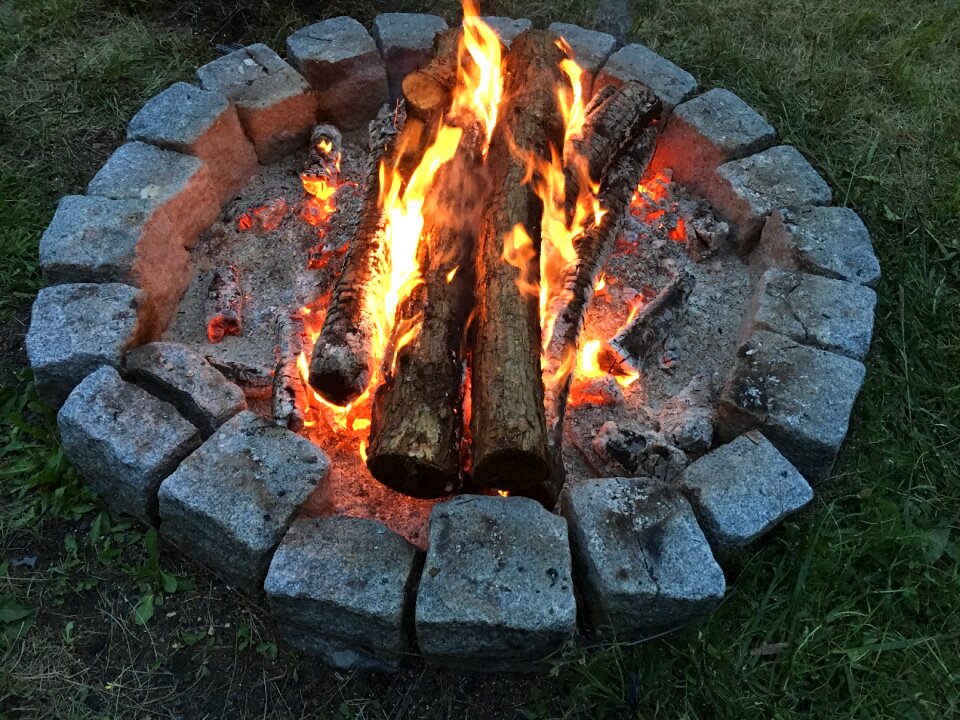 Barbecue embers wood burned on