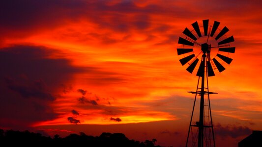 Mill sky farm sunset