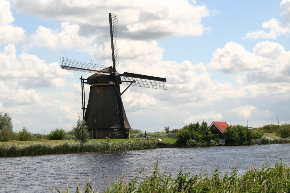 Netherlands landscape water mill