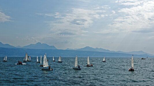 Water sailing boat lake photo